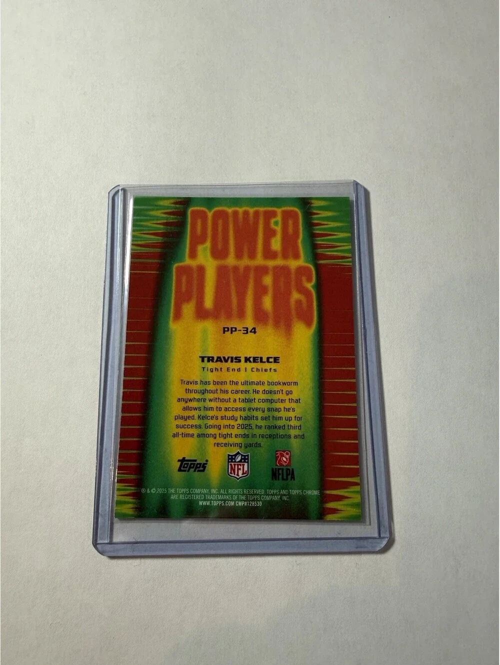 Travis Kelce 2025 Topps Chrome Power Players Kansas City Chiefs Insert Hologram